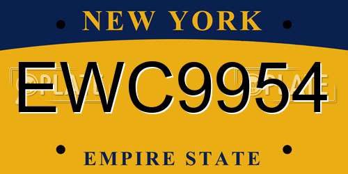 EWC9954 New York License Plate