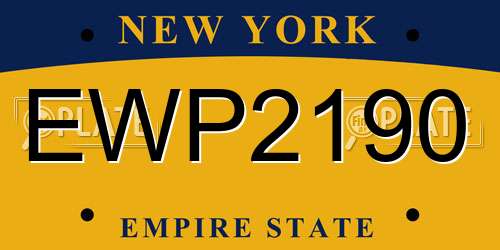 EWP2190 New York License Plate