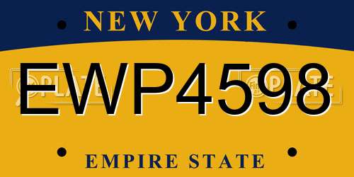 EWP4598 New York License Plate