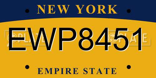 EWP8451 New York License Plate