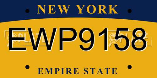 EWP9158 New York License Plate