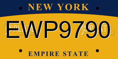 EWP9790 New York License Plate