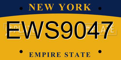 EWS9047 New York License Plate