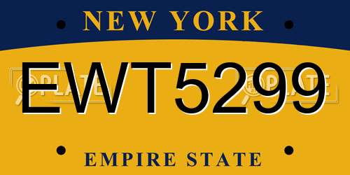 EWT5299 New York License Plate
