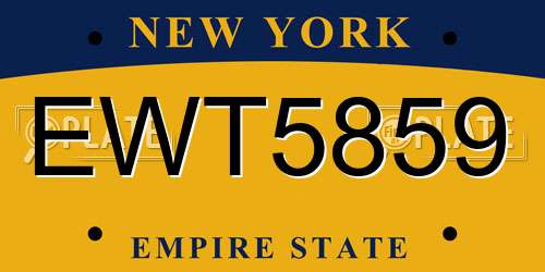 EWT5859 New York License Plate