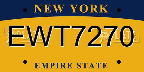 EWT7270 New York License Plate