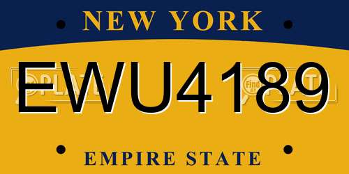 EWU4189 New York License Plate