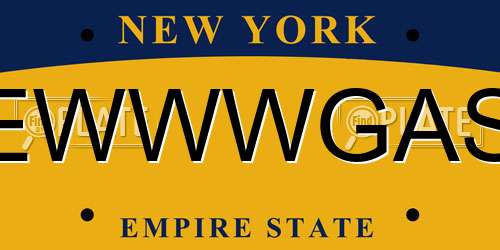 EWWWGAS New York License Plate