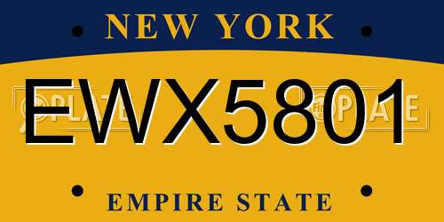 EWX5801 New York License Plate