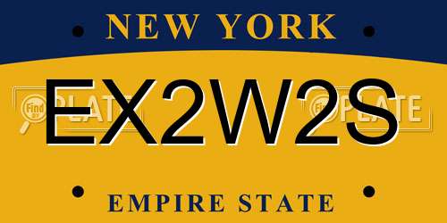 EX2W2S New York License Plate