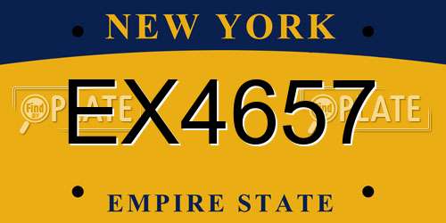 EX4657 New York License Plate