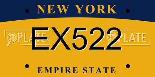 EX522 New York License Plate
