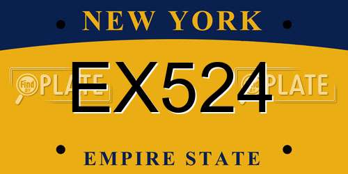 EX524 New York License Plate
