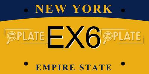 EX6 New York License Plate