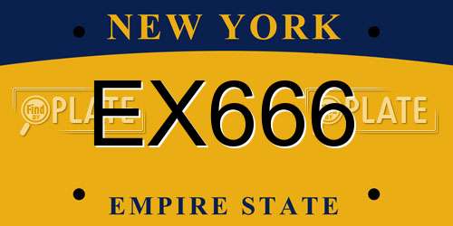 EX666 New York License Plate