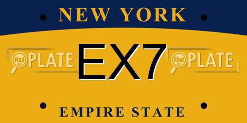 EX7 New York License Plate