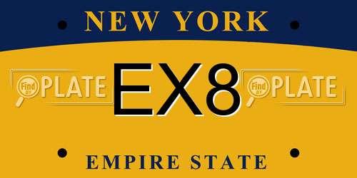 EX8 New York License Plate