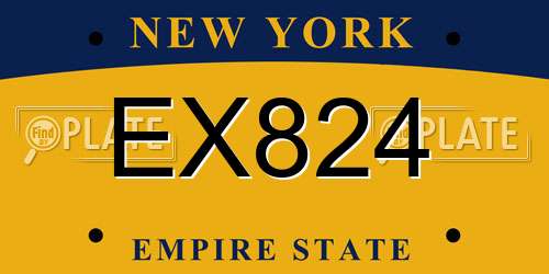 EX824 New York License Plate