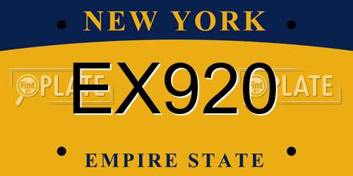 EX920 New York License Plate
