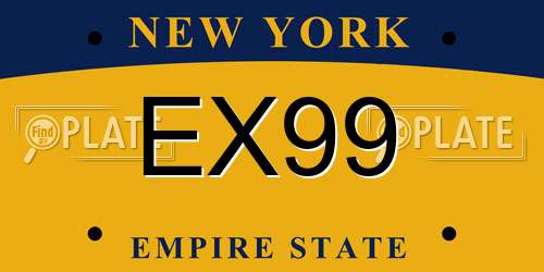 EX99 New York License Plate