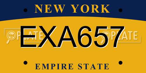 EXA657 New York License Plate