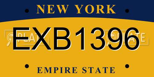 EXB1396 New York License Plate