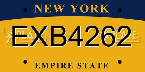 EXB4262 New York License Plate