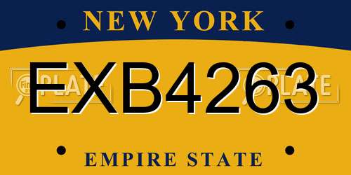 EXB4263 New York License Plate