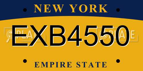 EXB4550 New York License Plate