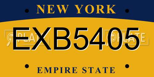 EXB5405 New York License Plate