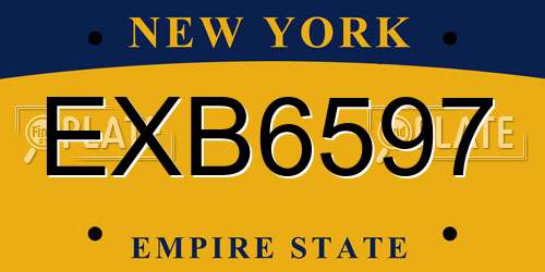 EXB6597 New York License Plate