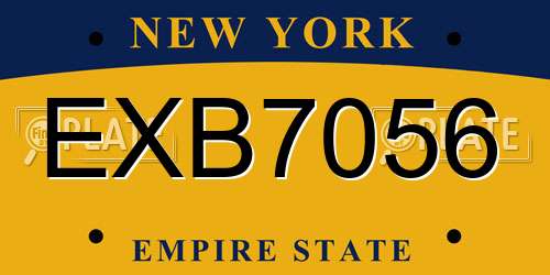 EXB7056 New York License Plate