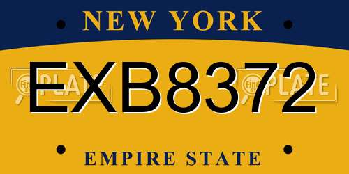 EXB8372 New York License Plate