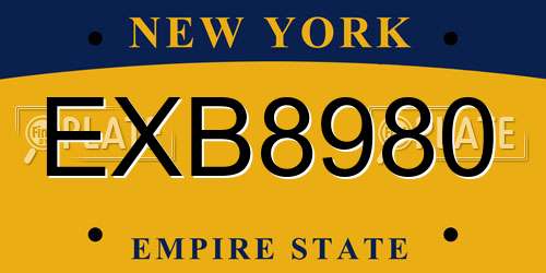 EXB8980 New York License Plate