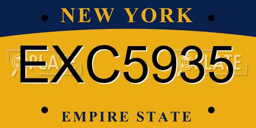 EXC5935 New York License Plate
