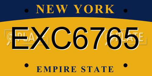 EXC6765 New York License Plate