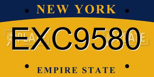 EXC9580 New York License Plate