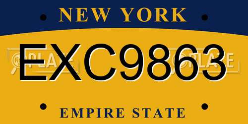 EXC9863 New York License Plate
