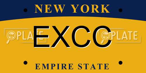 EXCC New York License Plate