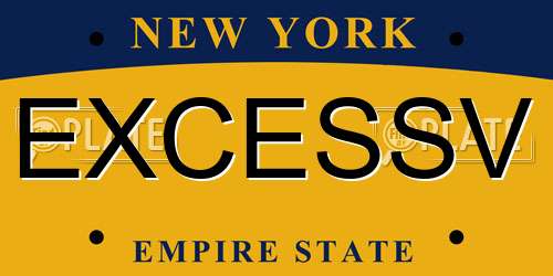 EXCESSV New York License Plate