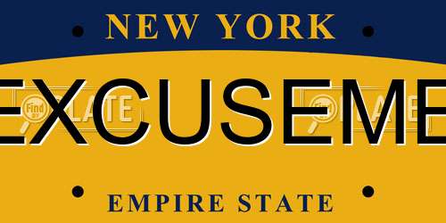 EXCUSEME New York License Plate