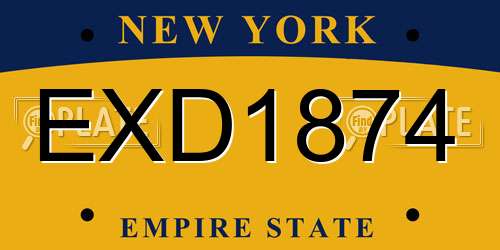 EXD1874 New York License Plate