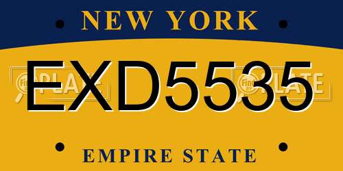 EXD5535 New York License Plate