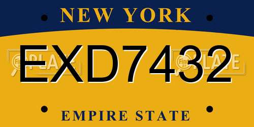 EXD7432 New York License Plate
