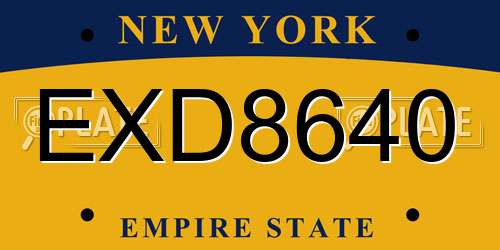 EXD8640 New York License Plate