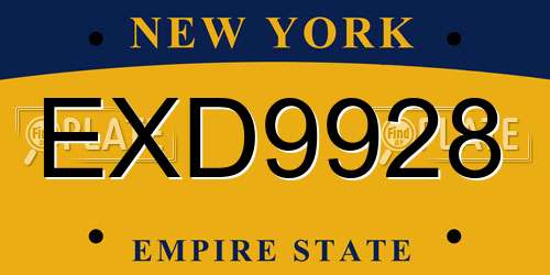 EXD9928 New York License Plate