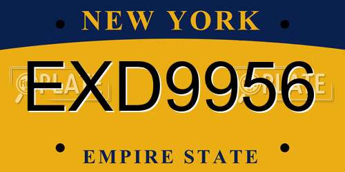EXD9956 New York License Plate