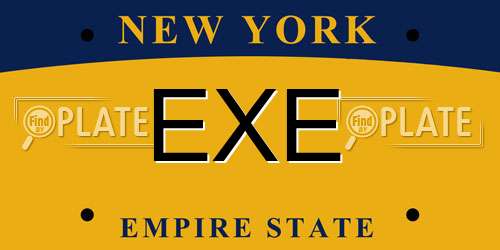 EXE New York License Plate