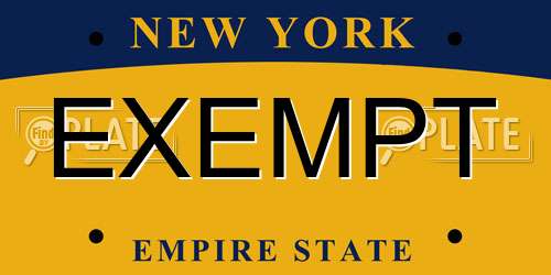 EXEMPT New York License Plate