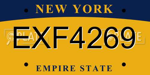 EXF4269 New York License Plate
